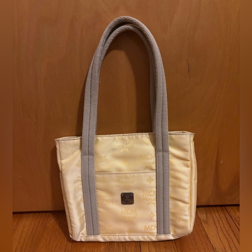 MCM Mini Tote Bag Yellow and Grey